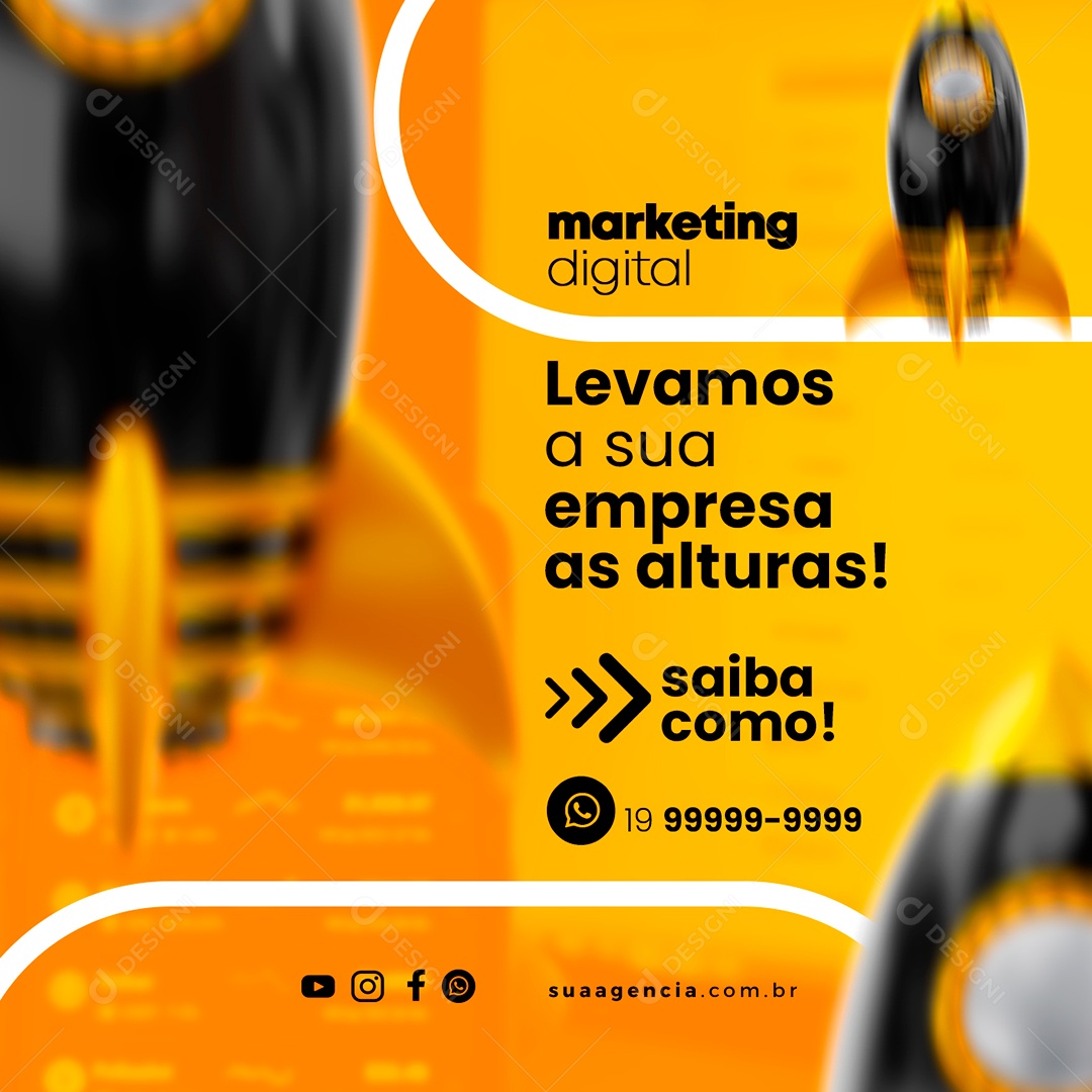 Marketing Digital Levamos A Sua Empresa As Alturas Social Media PSD Editável