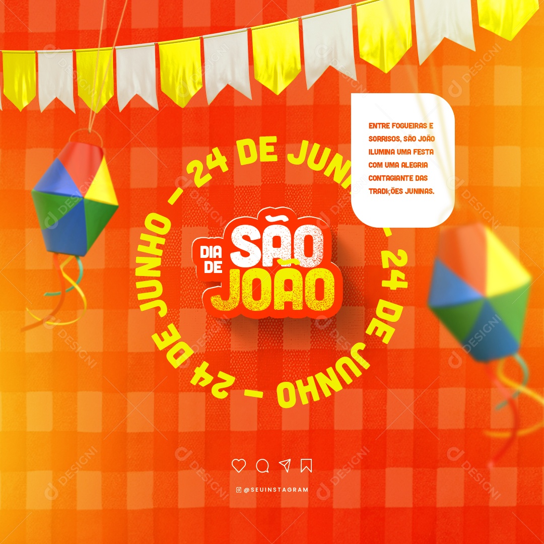 Entre Fogueiros E Sorrisos Dia De São João Social Media PSD Editável