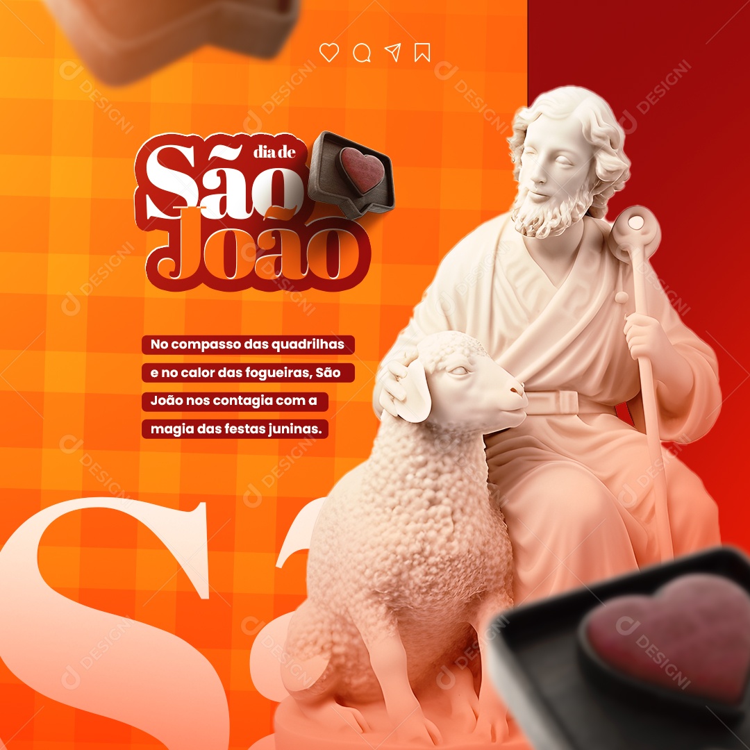 No Compasso Das Quadrilhas E No Calor Das Fogueiras Dia De São João Social Media PSD Editável