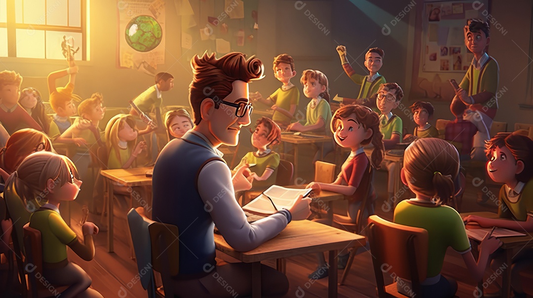 Dia mundial dos professores 5 de outubro Generative AI.