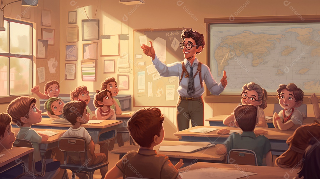 Dia mundial dos professores 5 de outubro Generative AI.