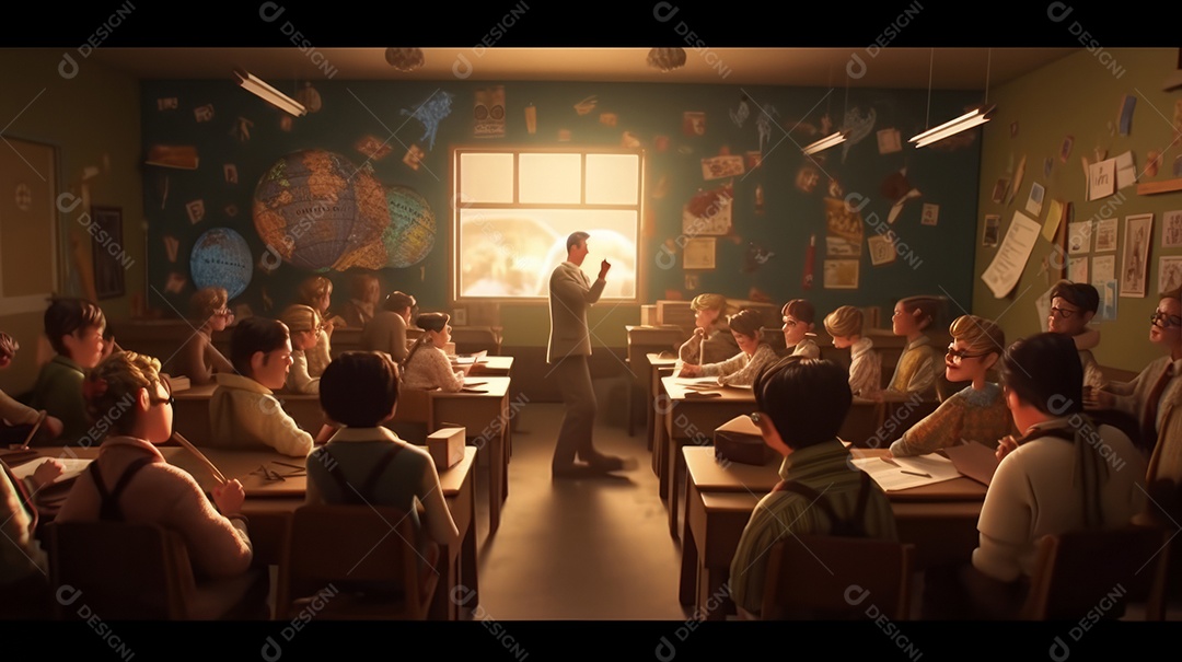 Dia mundial dos professores 5 de outubro Generative AI.