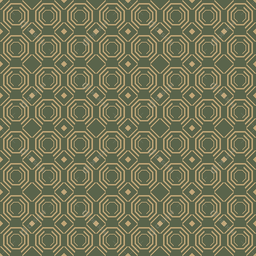 Padrão de Fundo Geométrico Octógono Ouro Vetor EPS