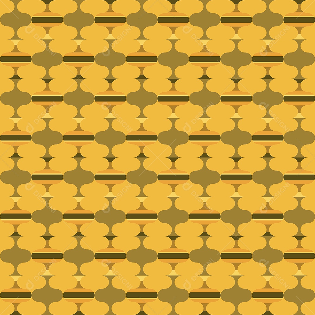Padrão Abstrato Ornamentos Amarelo Laranja Vetor EPS
