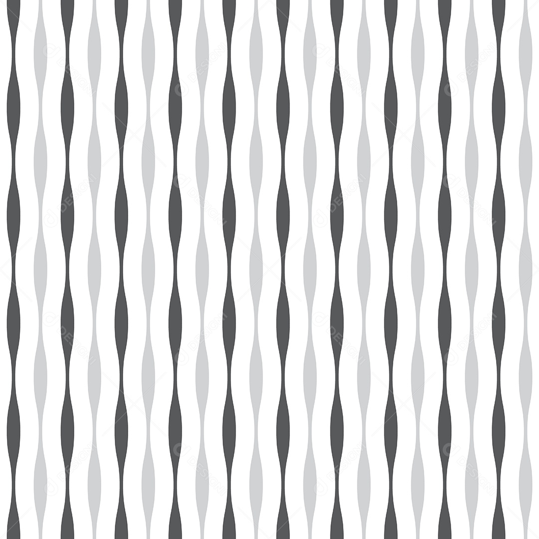 Ilustração Em Vetor Preto e Branco Sem Costura de Onda Padrão Vetor EPS