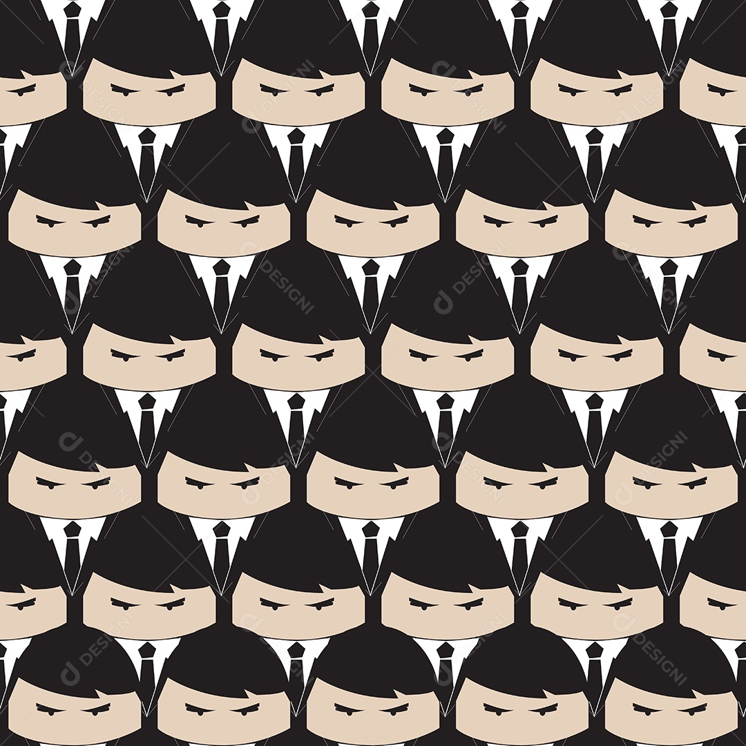 Padrão de Personagem de Homens de Terno Preto Vetor EPS