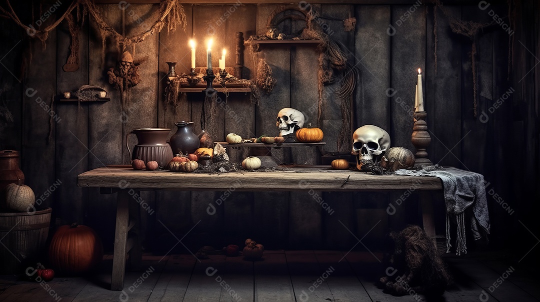 Cenário de Halloween.