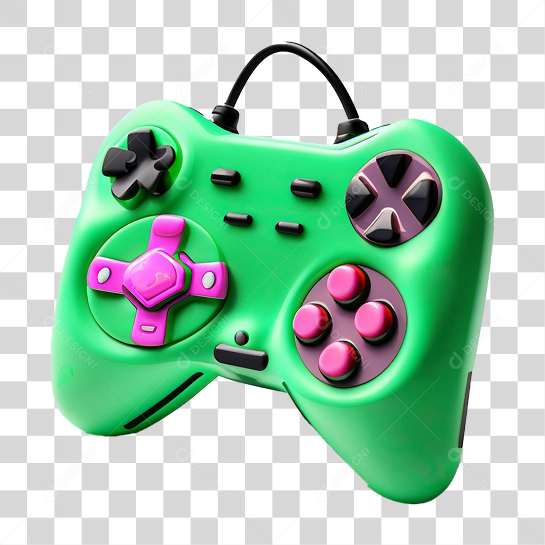 Elemento 3D Console de Vídeo Gamer PNG Transparente