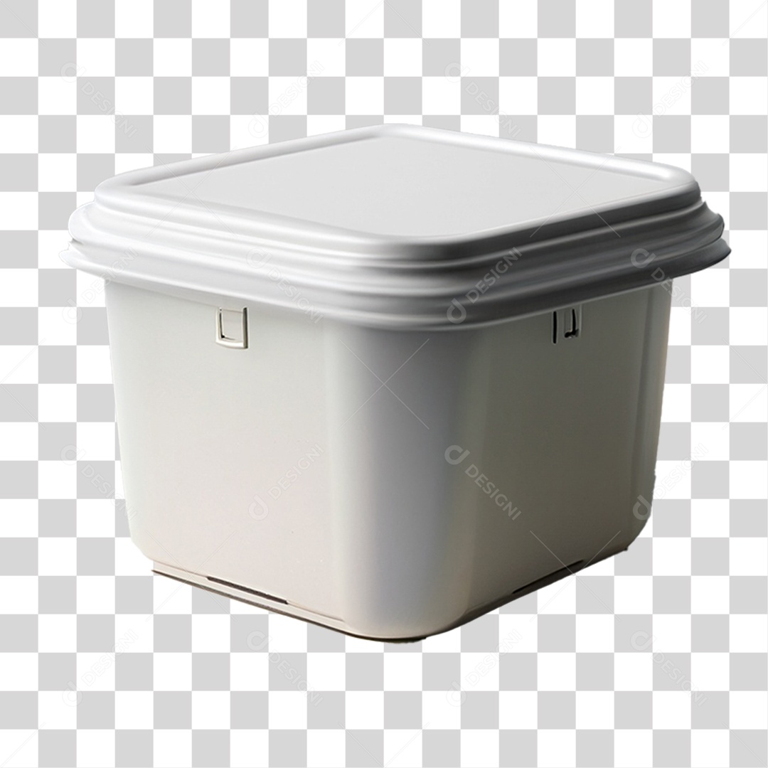 Elemento 3D Vasilha de Plastico para Composição PNG Transparente