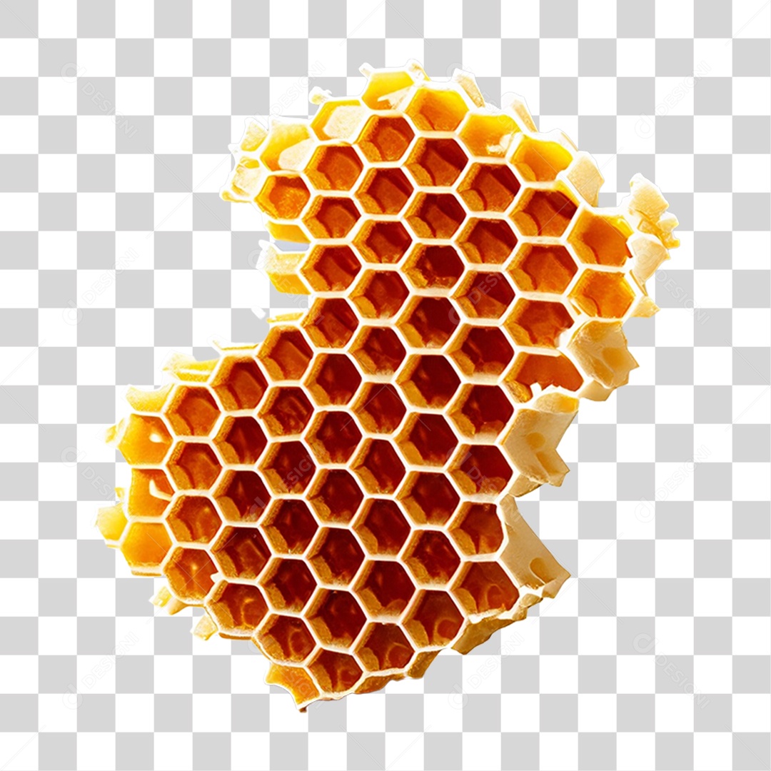 Elemento 3D Favo de Mel Abelha  para Composição PNG Transparente
