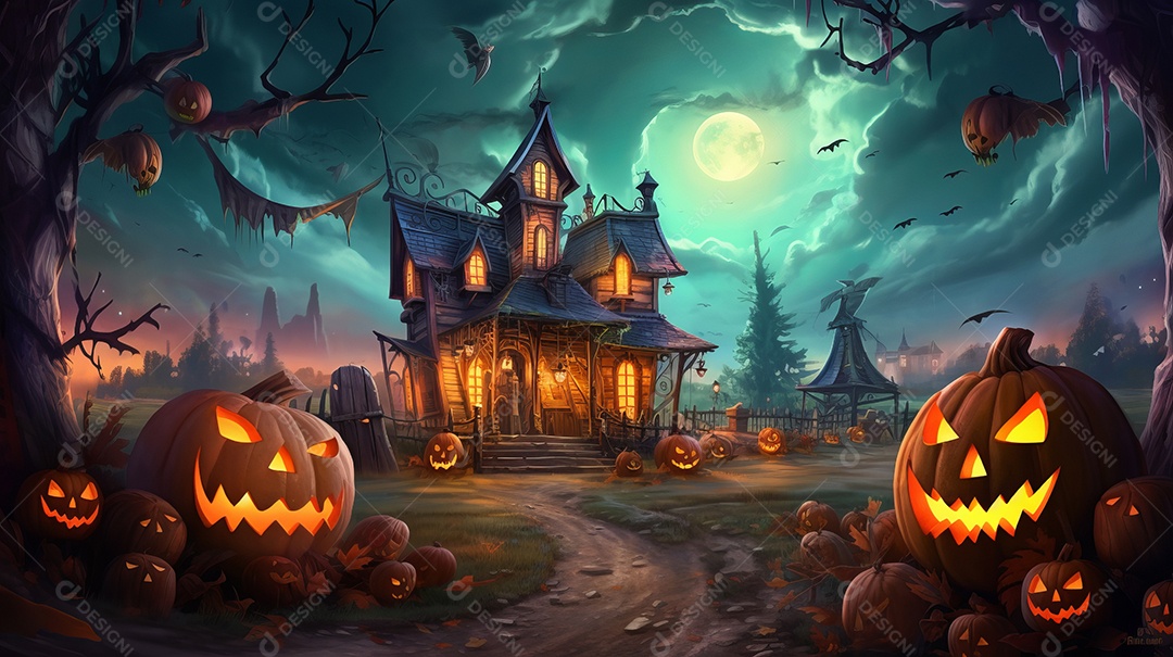 Cenário de Halloween.