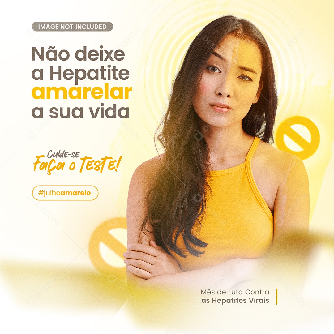 Não Deixe a Hepatite Amarelar a Sua Vida Social Media PSD Editável
