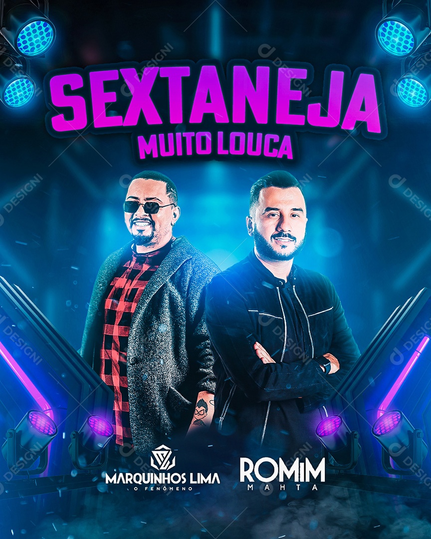 Flyer Sextaneja Muito Louca Marquinhos Lima Social Media PSD Editável