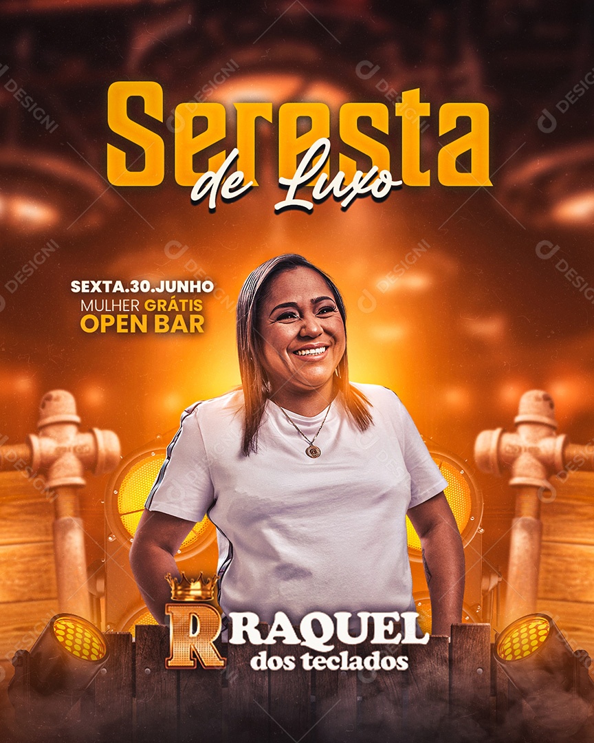 Flyer Seresta de Luxo Raquel dos Teclados Social Media PSD Editável