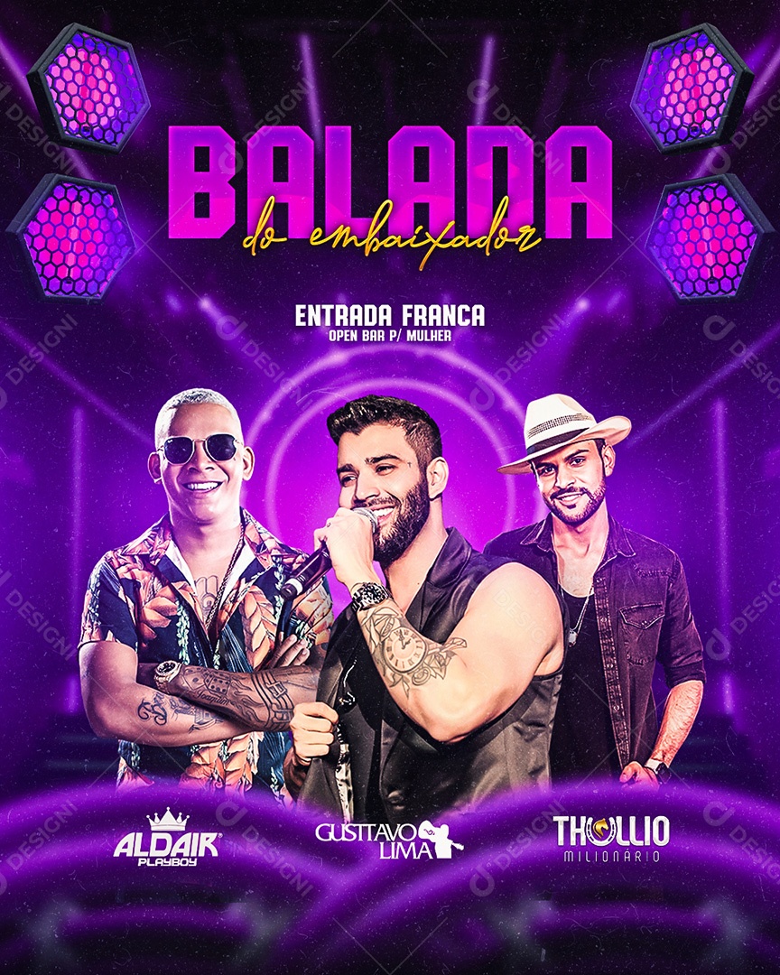 Flyer Show Balada do Embaixador Social Media PSD Editável