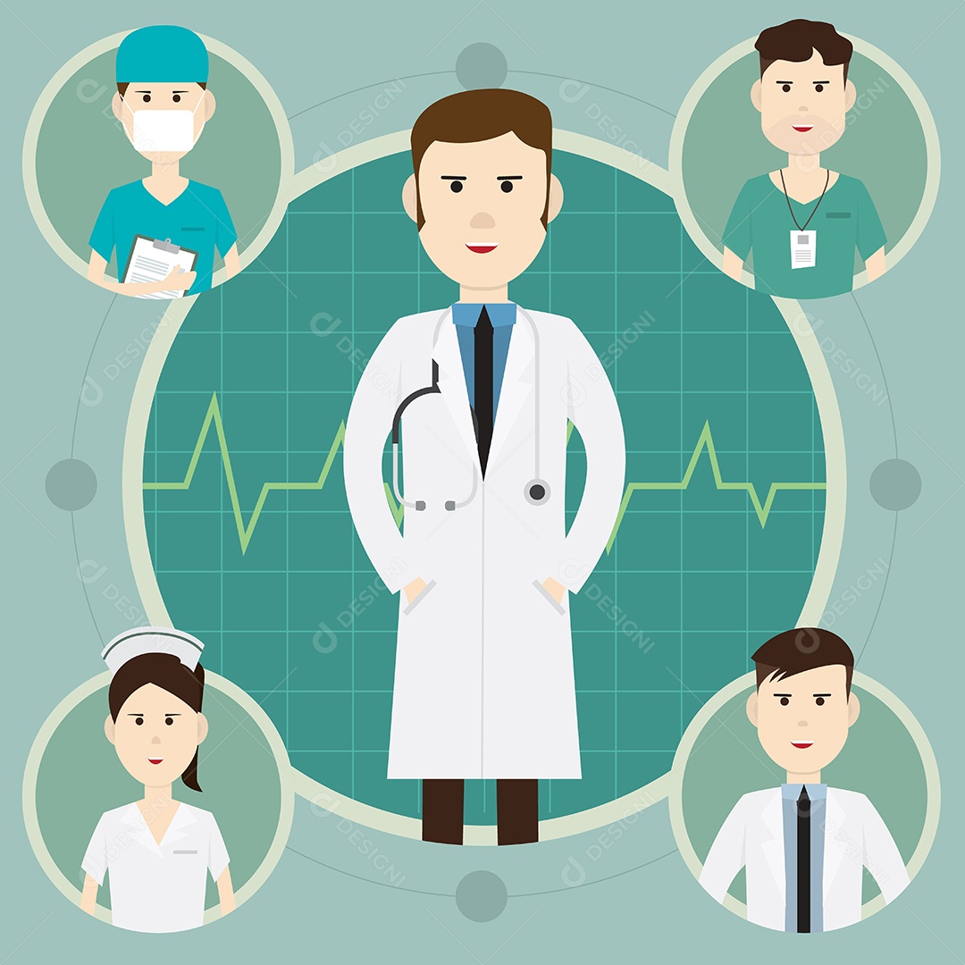 Equipe Médica e Grupo de Médicos no Hospital Vetor EPS