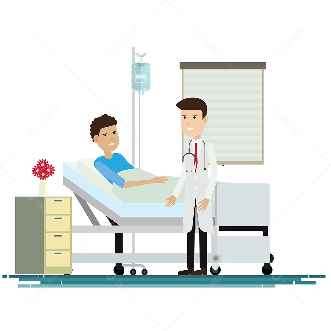 Equipe Médica Com Pacientes Ilustração Vetorial Vetor EPS