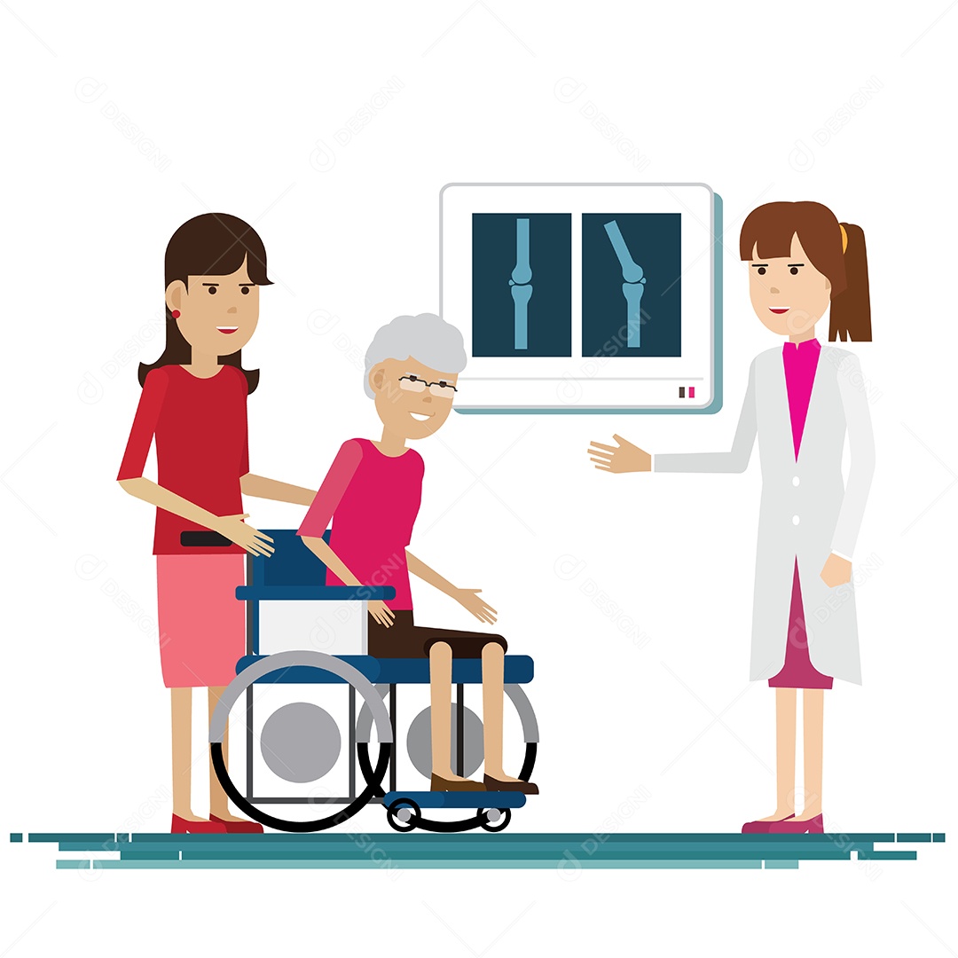 Médico Médico Com Ilustração Vetorial de Avó Vetor EPS