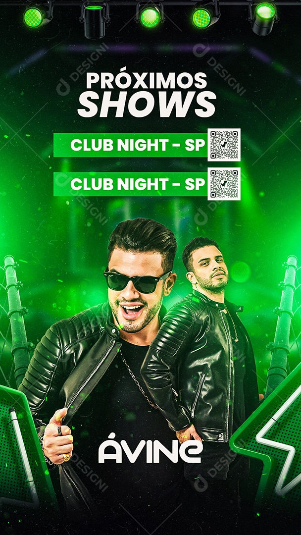 Flyer Agenda Próximos Shows Ávine Vinny Story Social Media PSD Editável