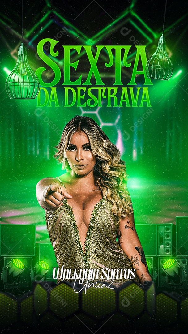 Flyer Show Walkyria Santos Story Social Media PSD Edtável