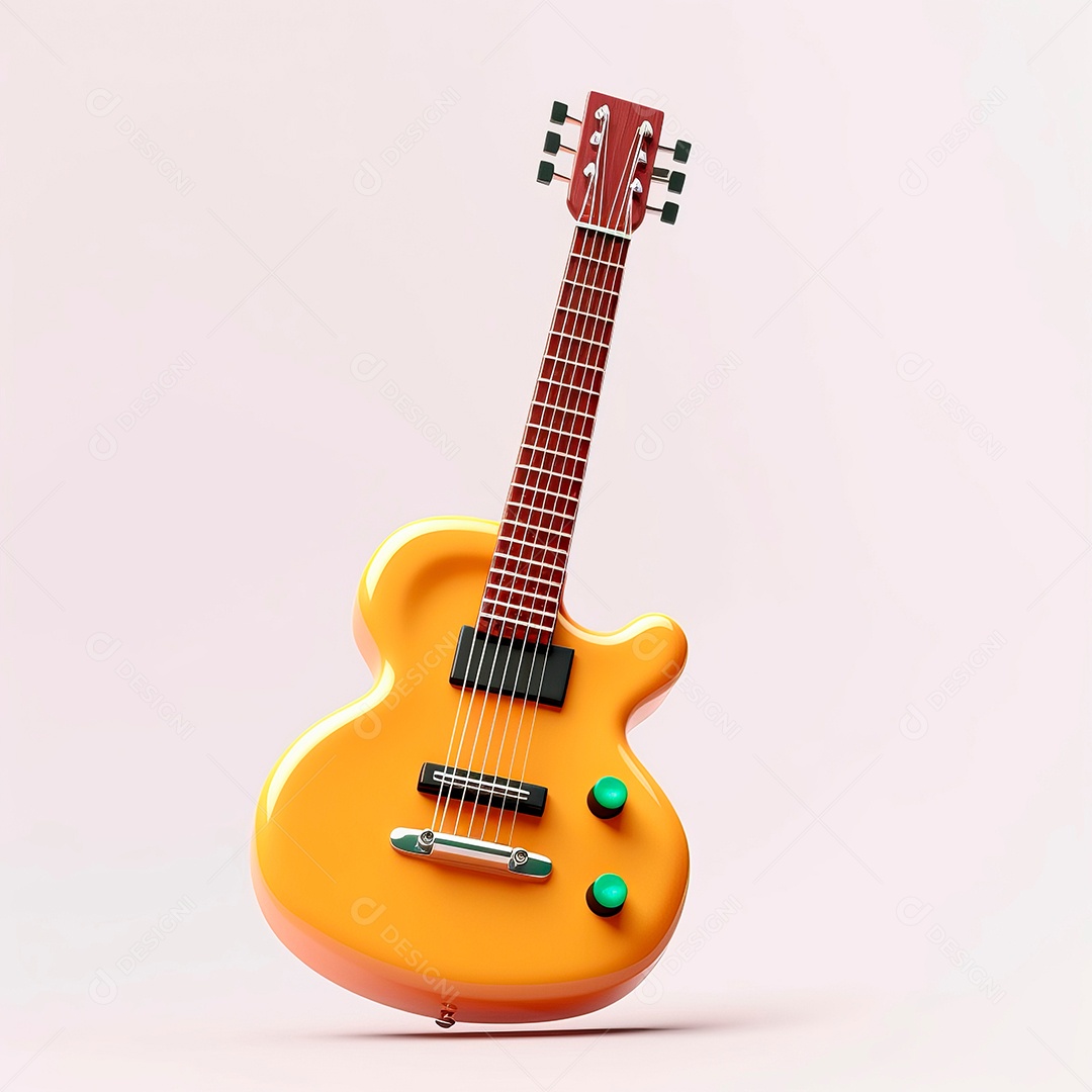Objeto 3D de guitarra.