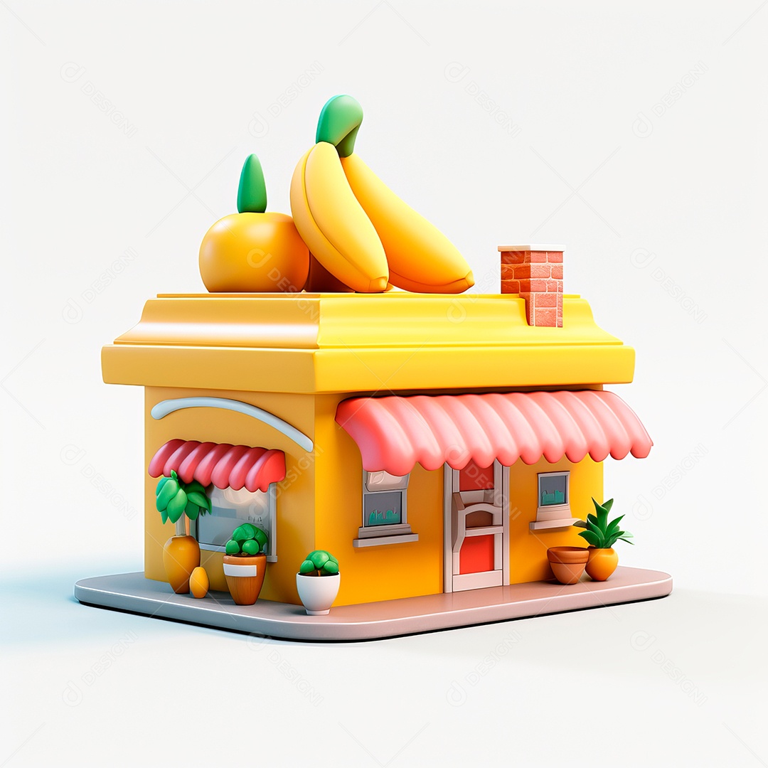 Objeto 3D de mercado.