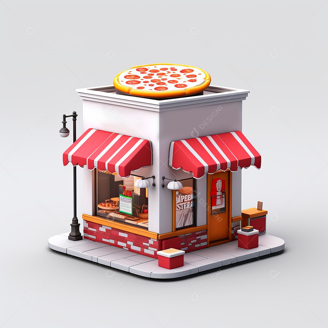 Objeto 3D de pizzaria
