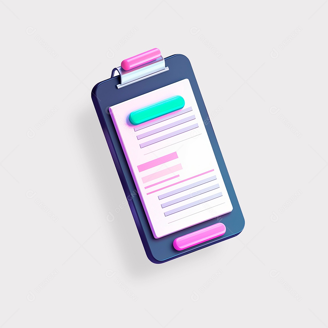 Objeto 3D de prancheta.