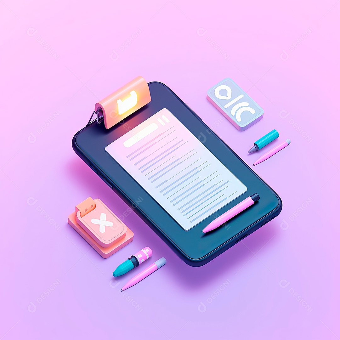 Objeto 3D de prancheta.