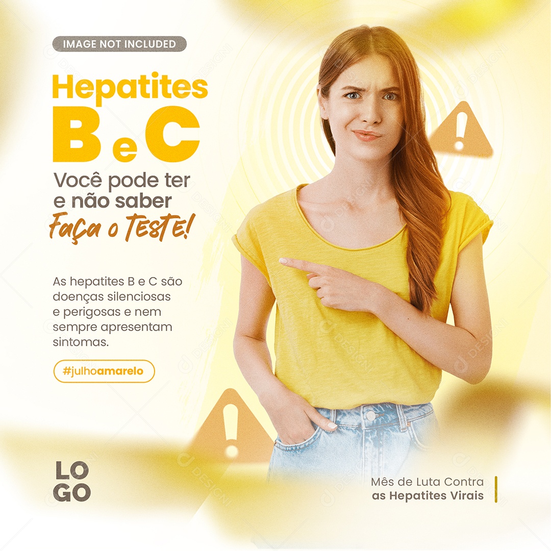 Você Pode Ter e Não Saber Hepatites B e C Social Media PSD Editável
