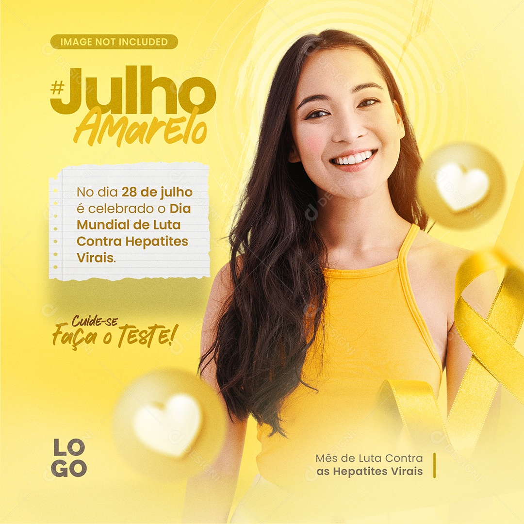 No Dia 28 de Julho é Celebrado o Dia Mundial Contra Hepatites Social Media PSD Editável