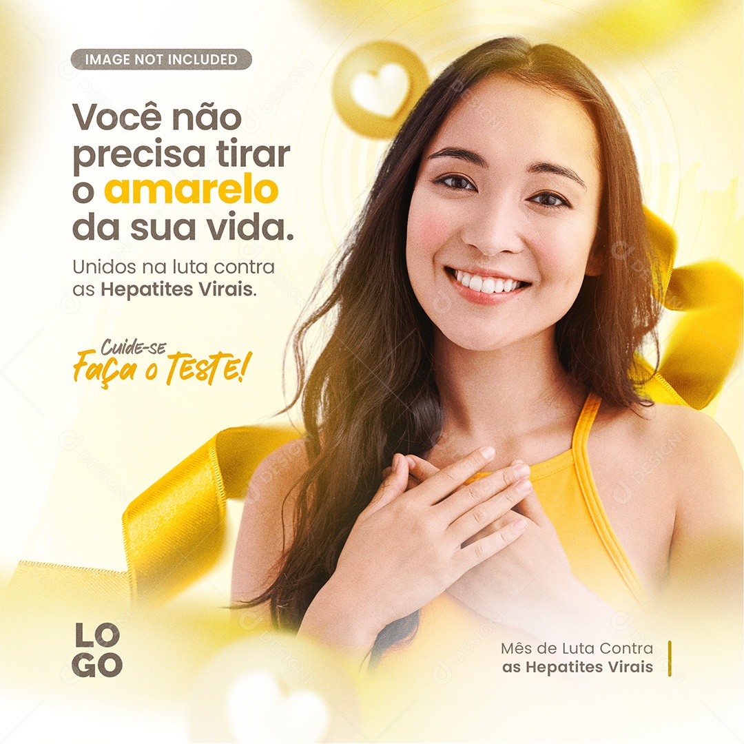 Não Precisa Tirar o Amarelo da Sua Vida Social Media PSD Editável