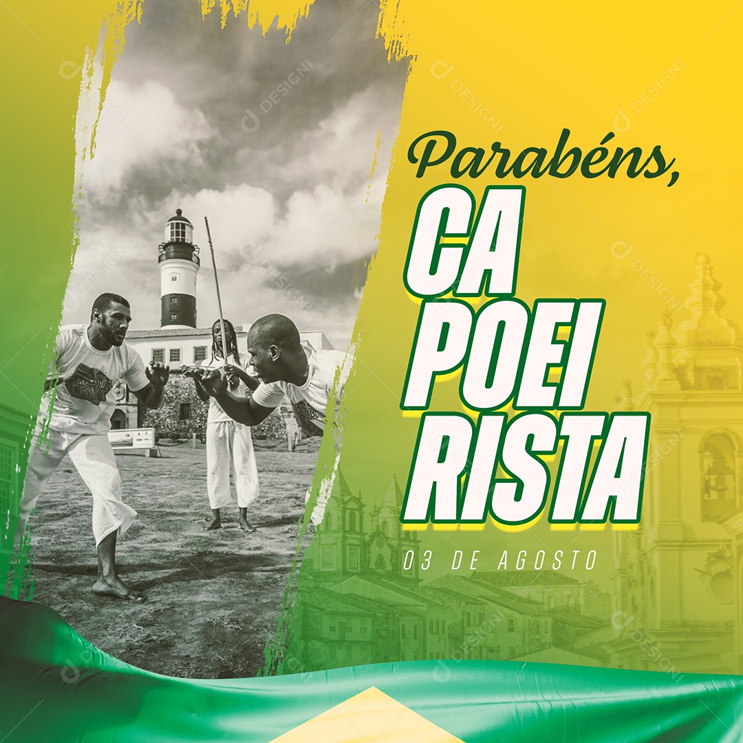 Post Parabéns Capoeirista Social Media PSD Editável