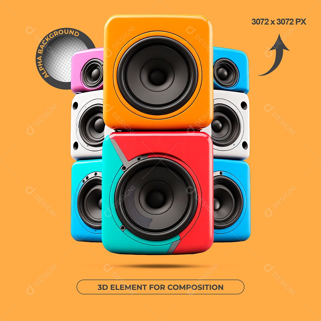 Elemento 3D Modelos De Caixa De Som Para Composição PSD