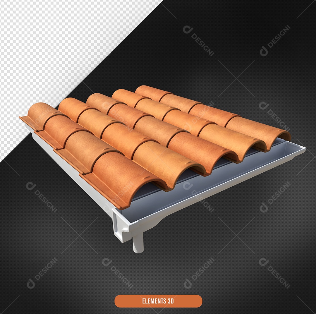 Telhado Elemento 3D Para Composição PSD