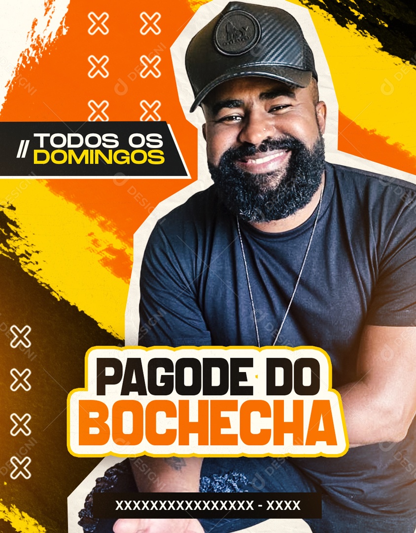 Flyer Todos os Domingos Pagode do Bochecha Social Media PSD Editável