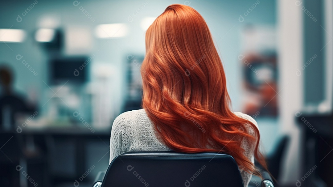 Detalhes da mulher sentada no salão de beleza