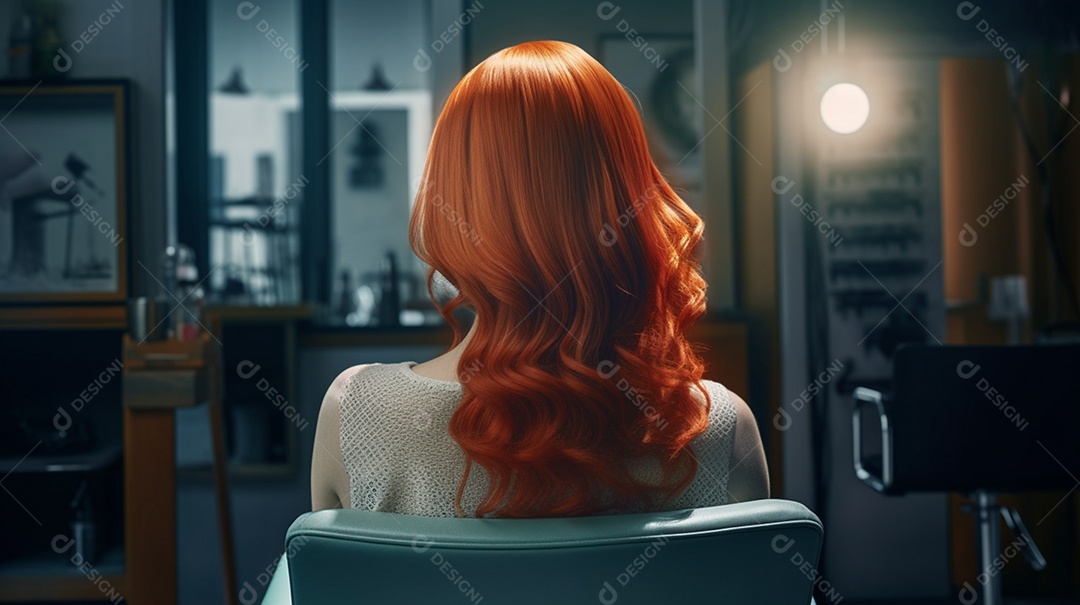 Detalhes da mulher sentada no salão de beleza