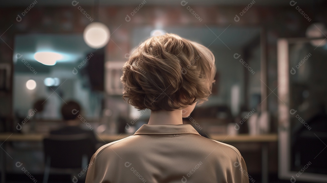 Detalhes da mulher sentada no salão de beleza