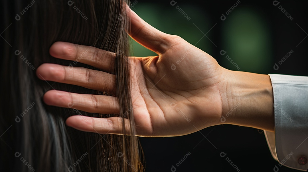 Detalhes do cabelo da bela mulher