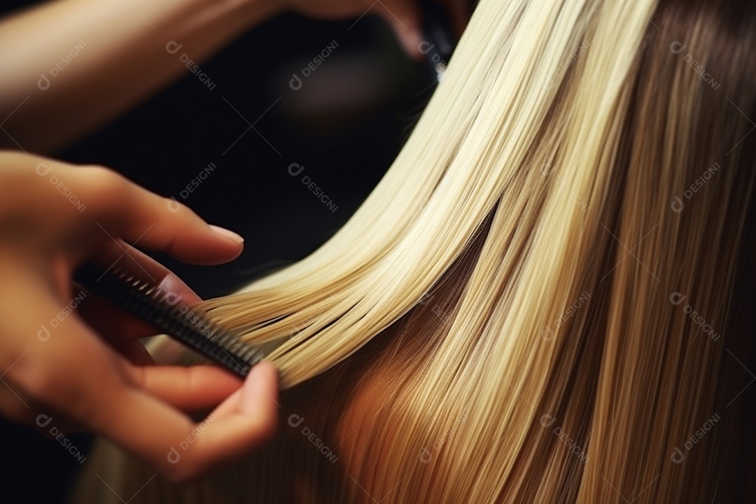 Detalhes do cabelo da bela mulher
