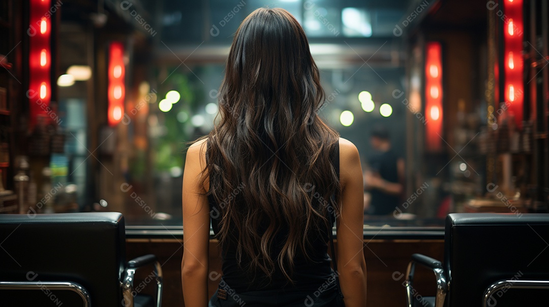 Detalhes do cabelo da bela mulher