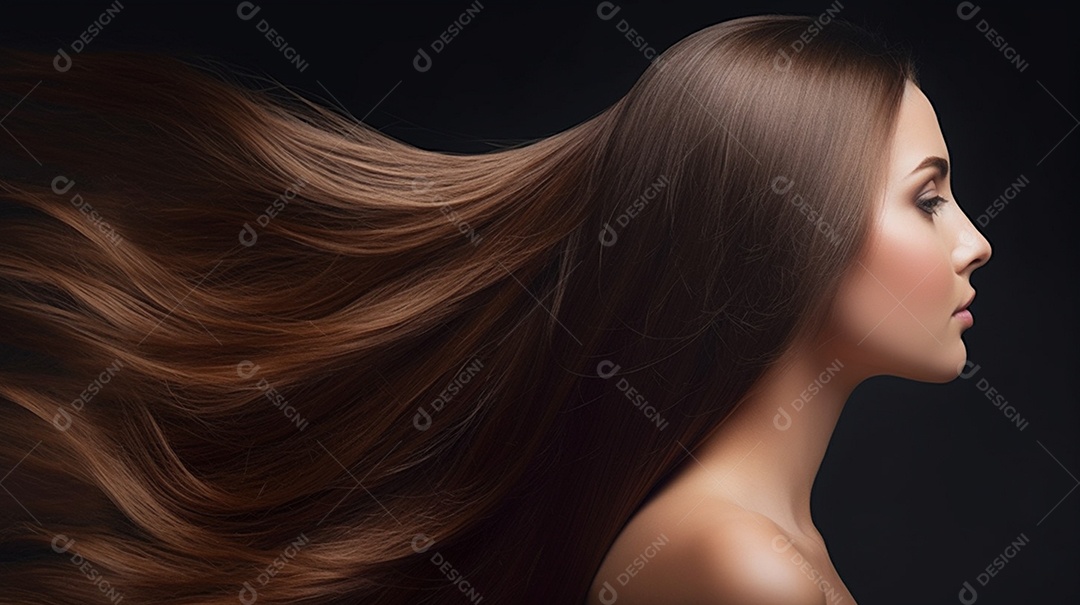 Detalhes do cabelo da bela mulher