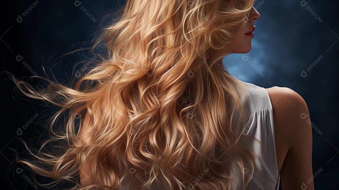 Mulher sentada na cadeira do salão de beleza