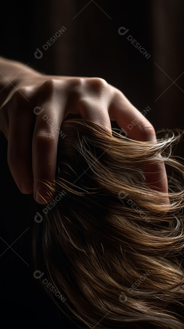 Detalhes do cabelo feminino no salão de beleza