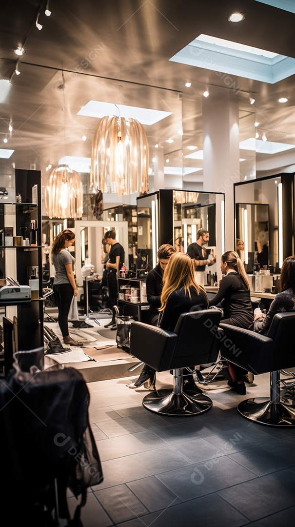 Detalhes das mulheres sentadas no salão de beleza