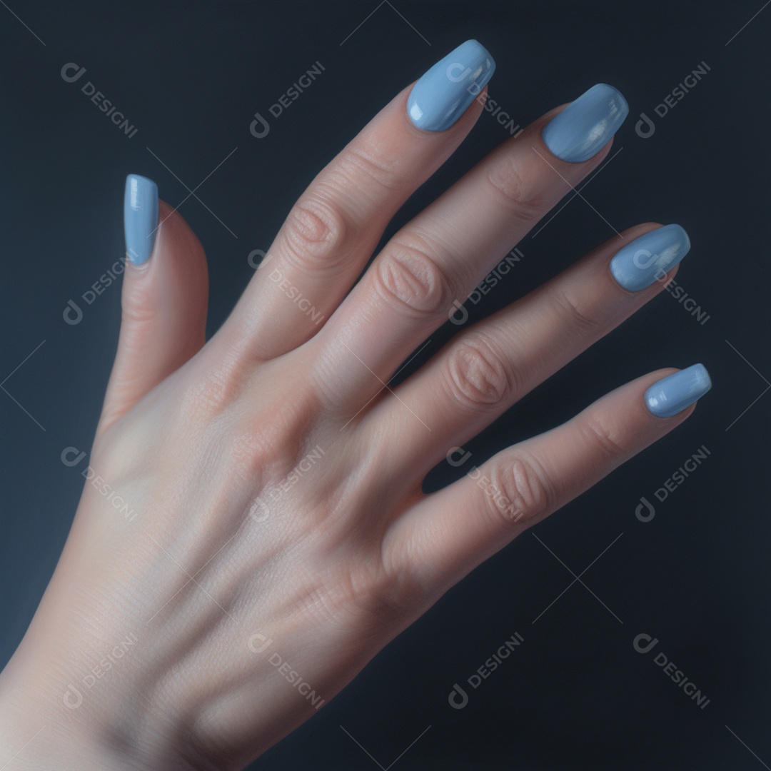 Detalhes da unha pintada e decorada da mulher