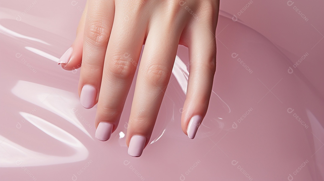 Detalhes da unha pintada da mulher