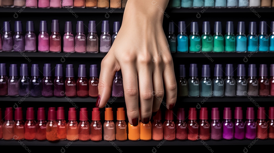 Mulheres escolhendo cores de esmalte