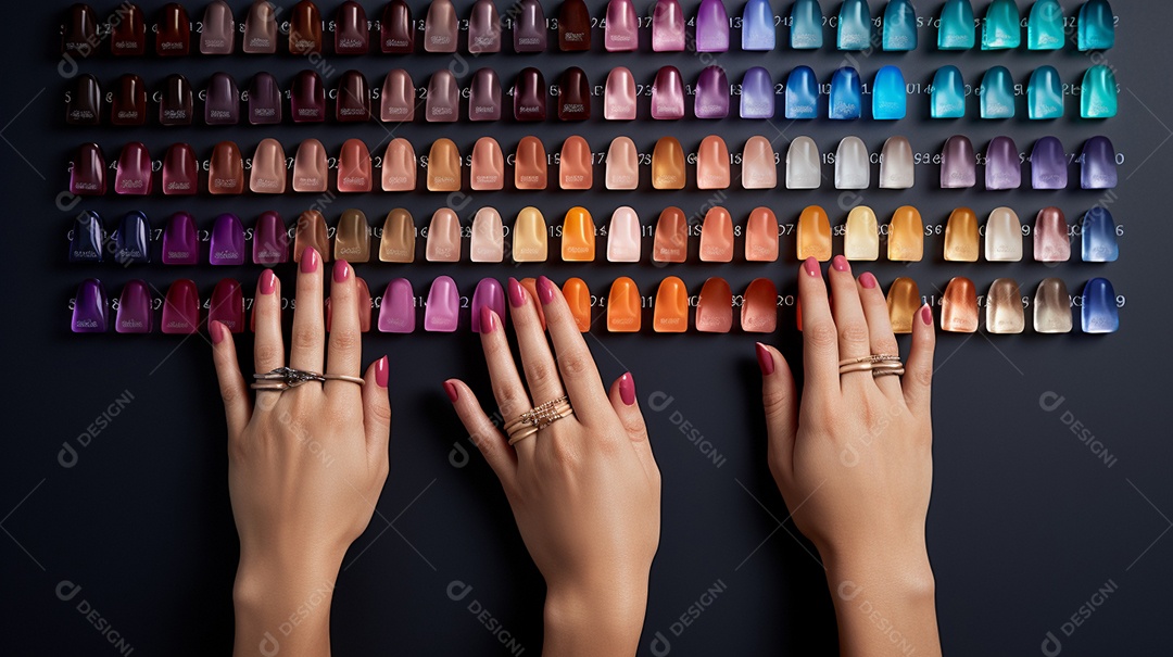 Mulheres escolhendo cores de esmalte